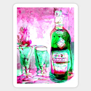 Abstract Absinthe Green Double Vision Sticker